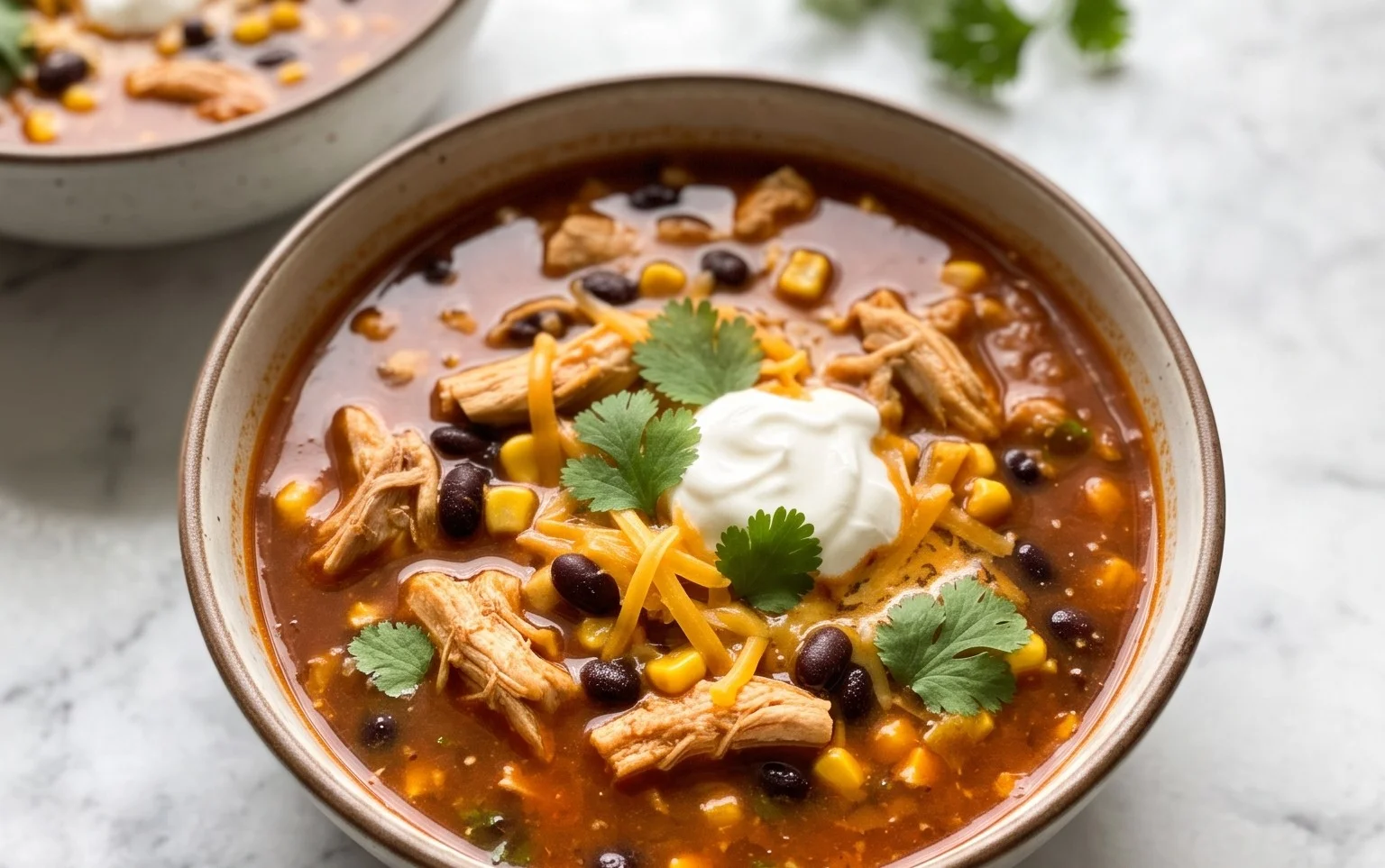 Creamy Chicken Taco Soup – Easy Hearty Dinner