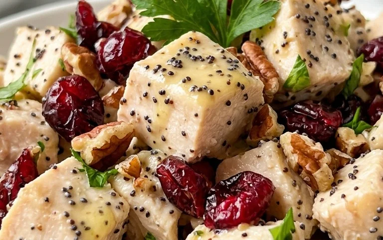 Cranberry Pecan Chicken Salad with Poppy Seed Dressing