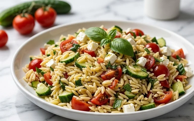 Easy Summer Orzo Pasta Salad Recipe
