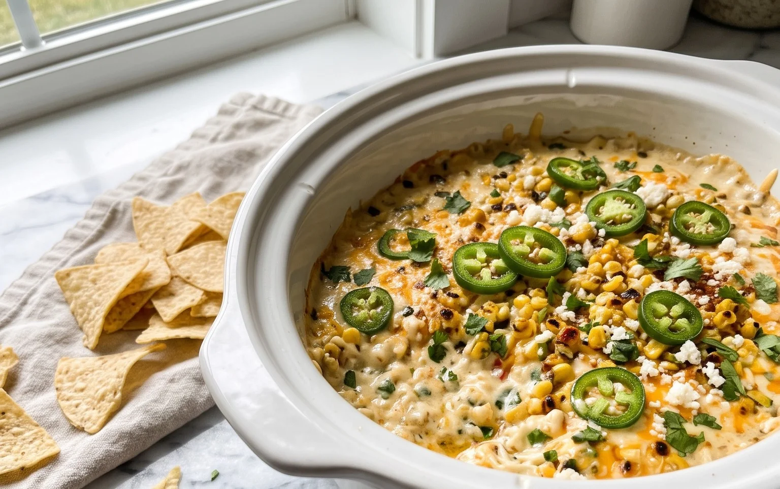 Easy Crockpot Jalapeno Corn Dip Recipe